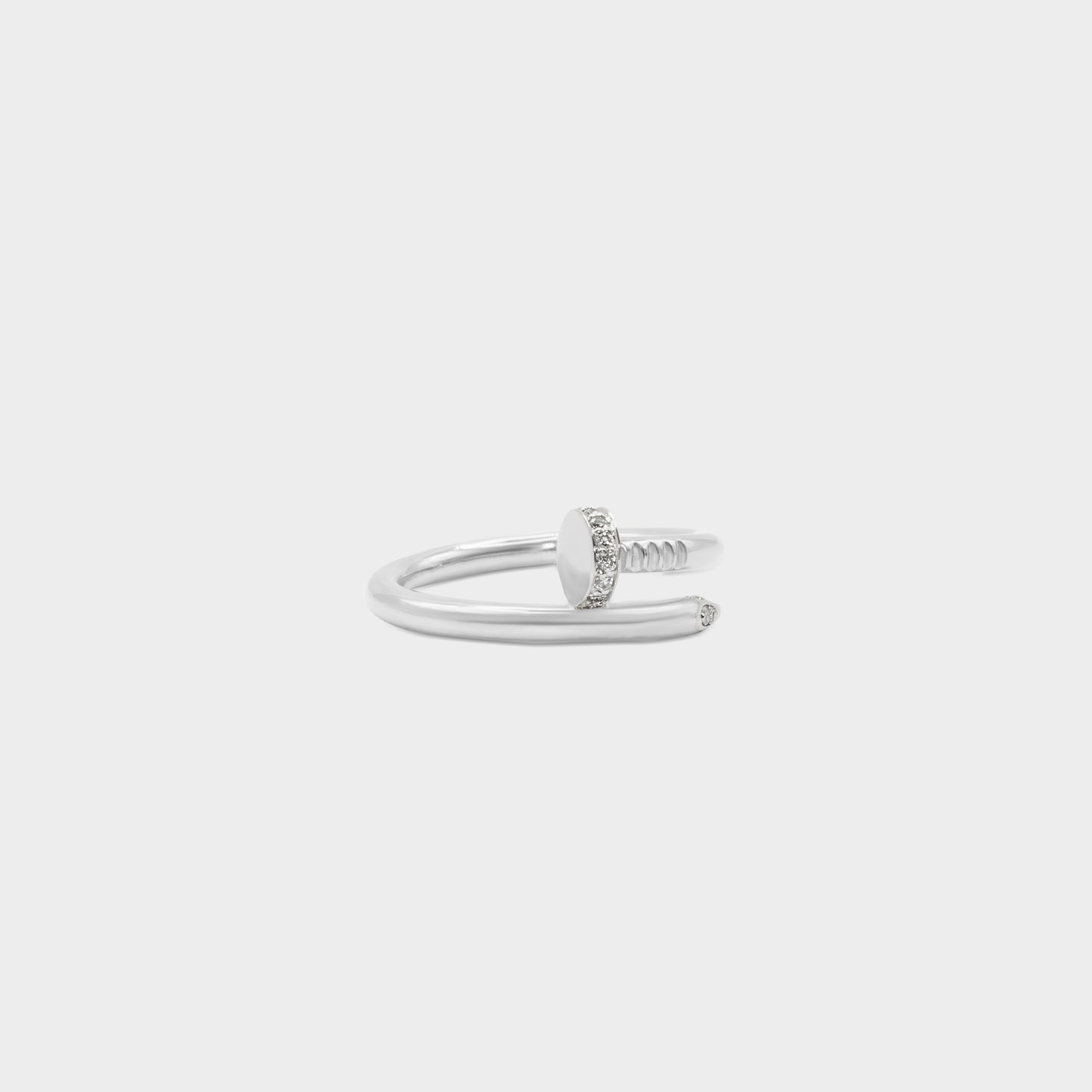 Felmeny Nail-Shaped Ring in White Gold with Diamonds