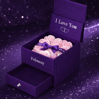 Felmeny Double Life Rose Ring in Jewelry Packaging Gift Box