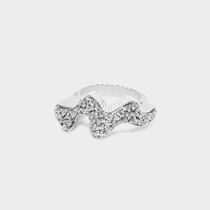 Felmeny Aqua Wave Ring in White Gold with Diamonds