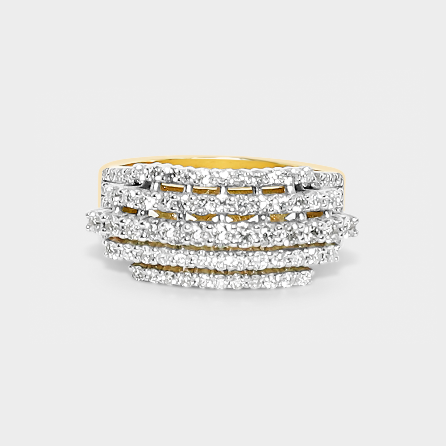 Felmeny Cascade Ring in Gold with Diamonds