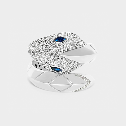 Felmeny Viper Ring in White Gold with Diamonds