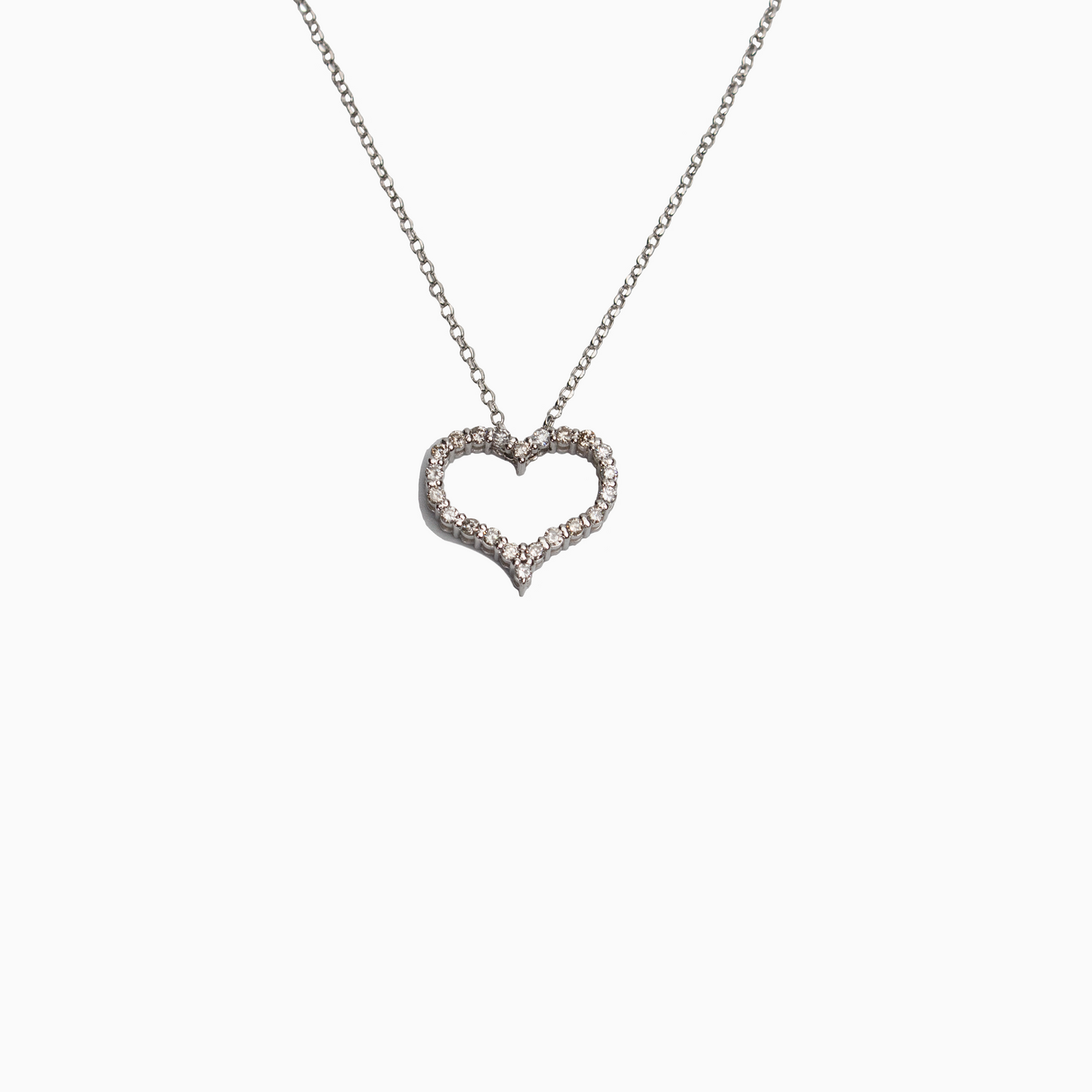 Felmeny Corazón Necklace in White Gold with Diamonds