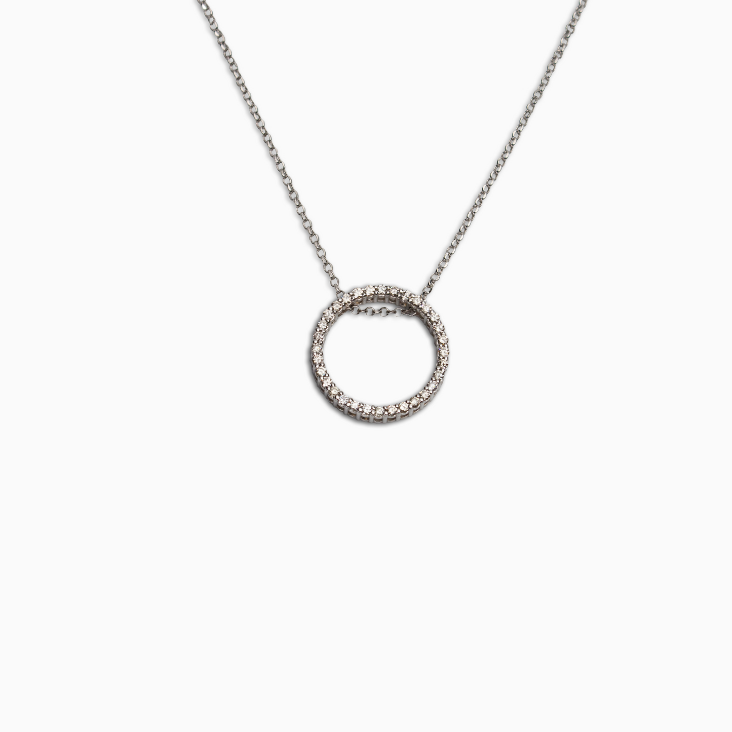 Felmeny Anello Necklace in White Gold with Diamonds