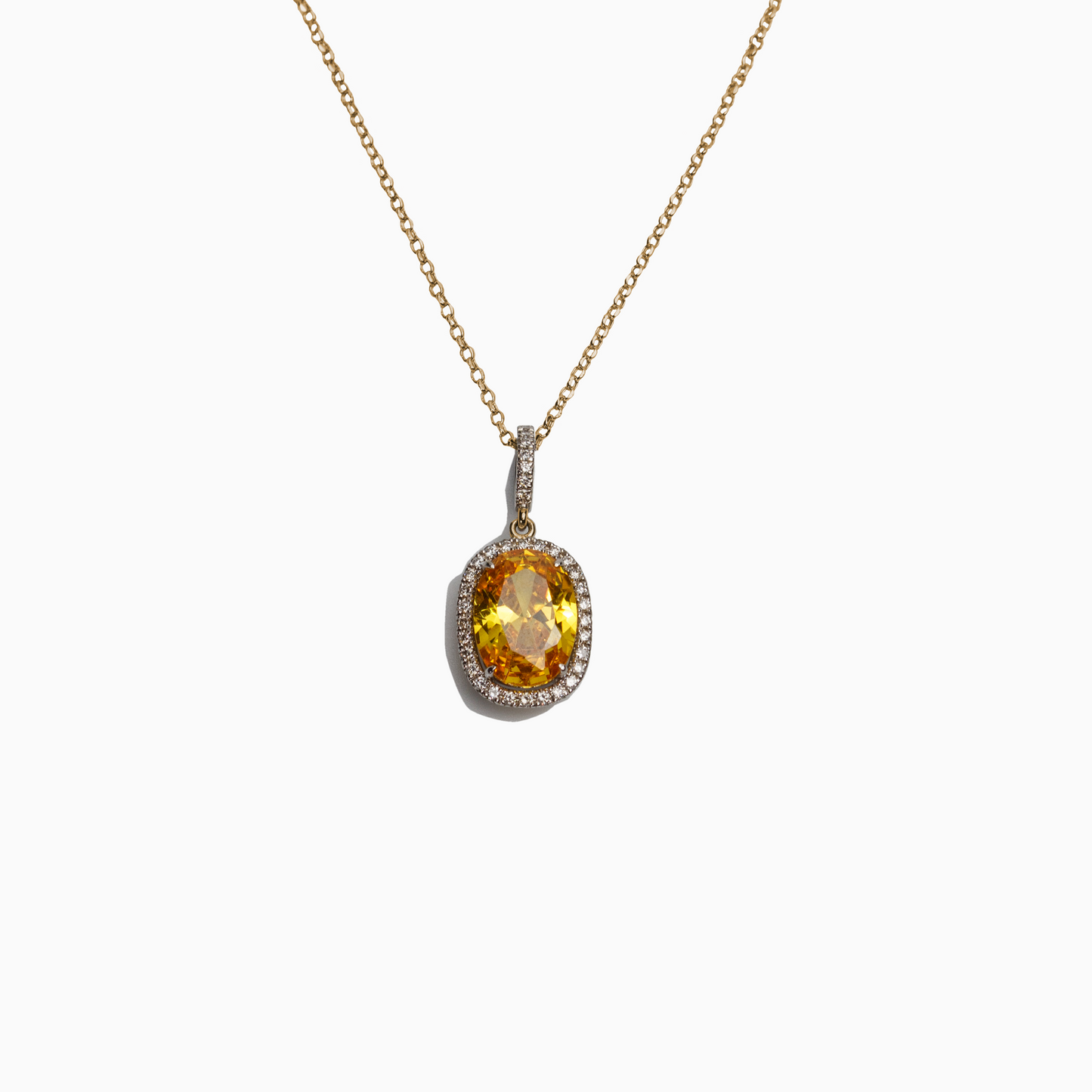 Felmeny Yellow Comet Necklace in Gold with Diamonds