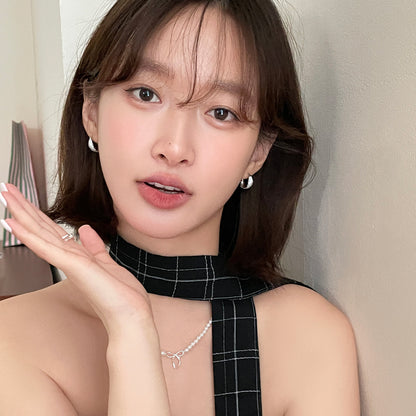 Felmeny Needle Earrings in Silver with Zircon