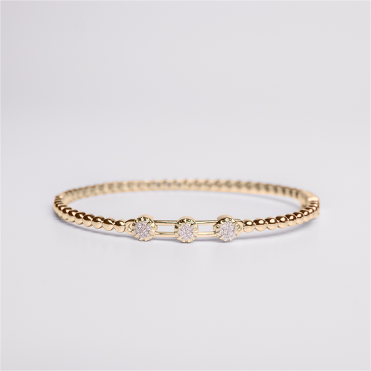 Felmeny Movable Stones Bangle in Gold with Diamonds