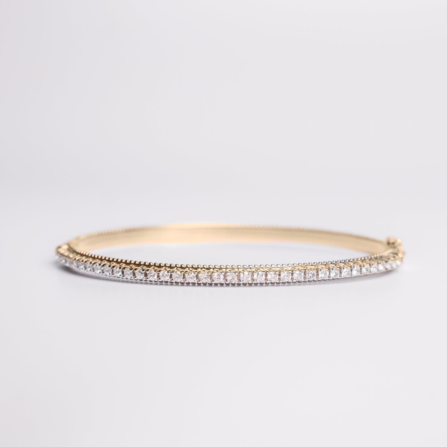 Felmeny Half Way Bangle in Gold with Diamonds