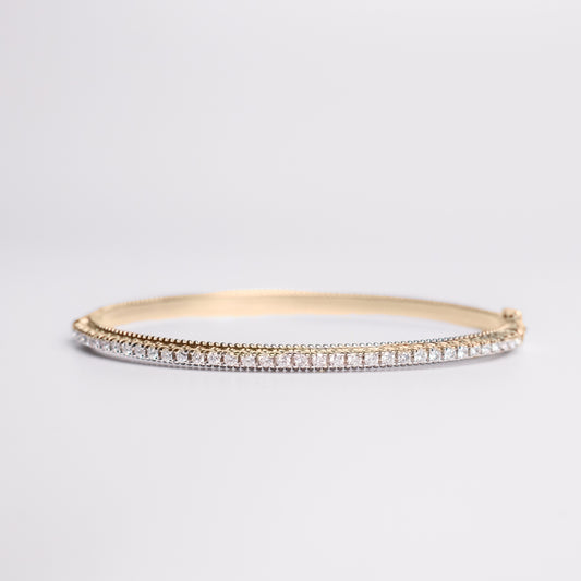 Felmeny Half Way Bangle in Gold with Diamonds