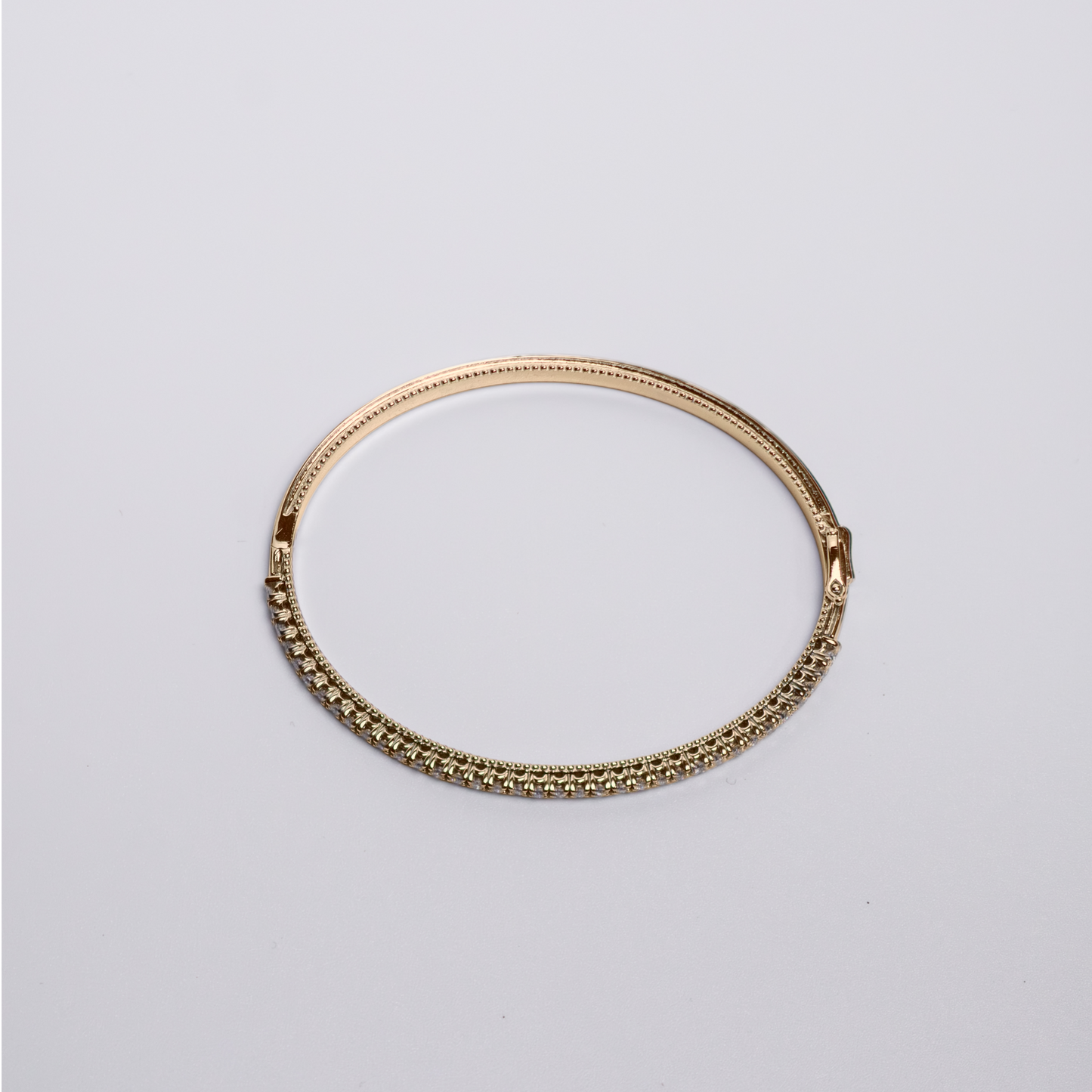 Felmeny Half Way Bangle in Gold with Diamonds