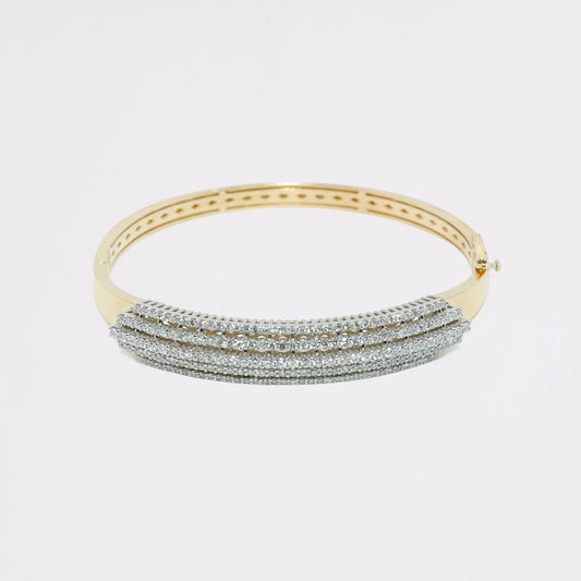 Felmeny Cascade Bangle in Gold with Diamonds