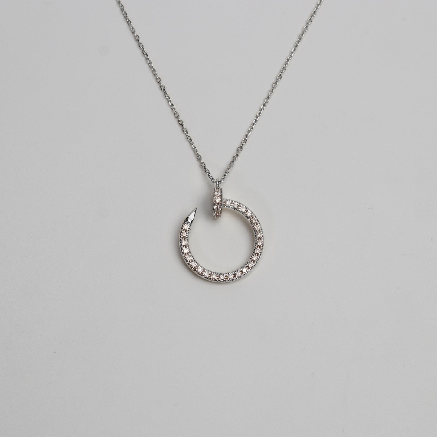 Felmeny Spike Necklace in White Gold with Diamonds