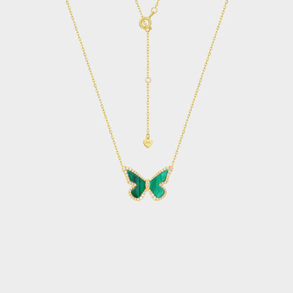 Felmeny Butterfly Necklace in Silver with Zircon