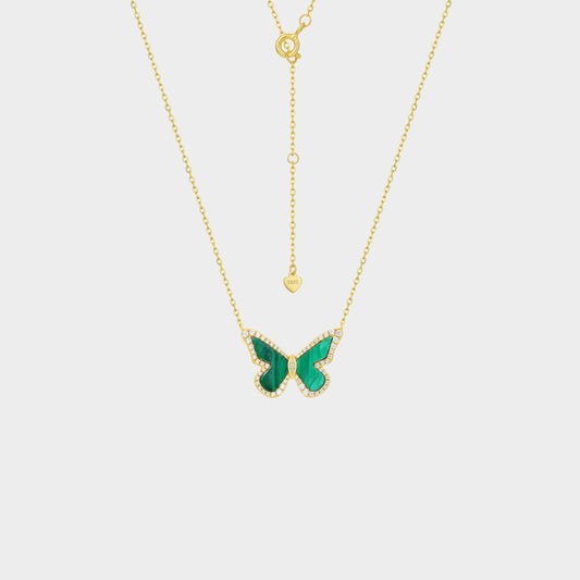 Felmeny Butterfly Necklace in Silver with Zircon