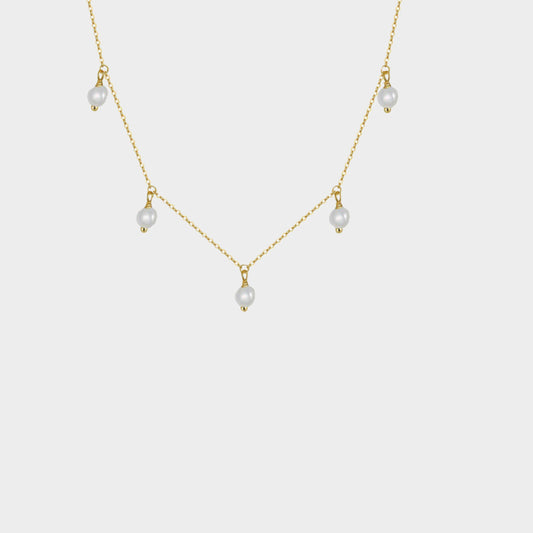 Felmeny Pearly Necklace in Silver with Pearls