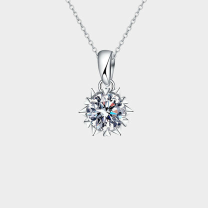 Felmeny SnowFlake Necklace in Silver with Moissanite