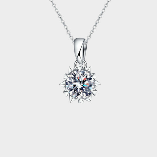 Felmeny SnowFlake Necklace in Silver with Moissanite