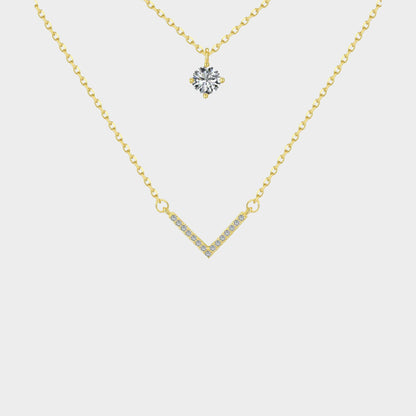 Felmeny Arrow Necklace in Silver with Zircon