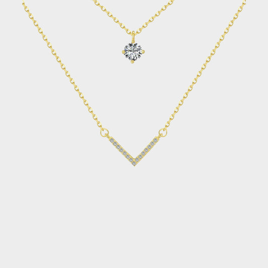 Felmeny Arrow Necklace in Silver with Zircon