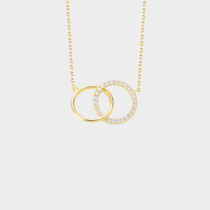 Felmeny Double-Coiled Necklace in Silver with Zircon