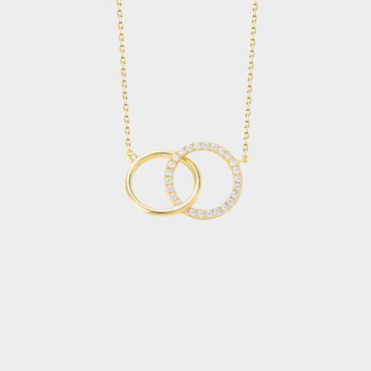 Felmeny Double-Coiled Necklace in Silver with Zircon