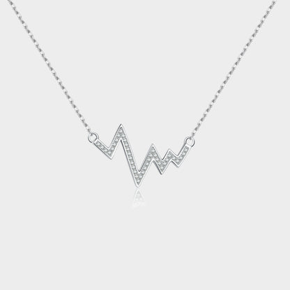 Felmeny Wave Necklace in Silver with Zircon