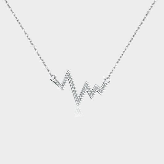 Felmeny Wave Necklace in Silver with Zircon