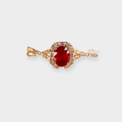Felmeny Crimson Ring in Silver with Ruby