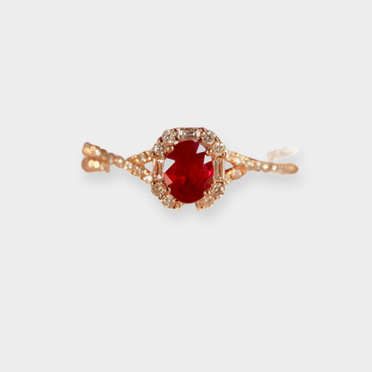 Felmeny Crimson Ring in Silver with Ruby