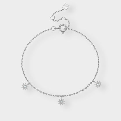 Felmeny Flower Bracelet in Silver with Zircon