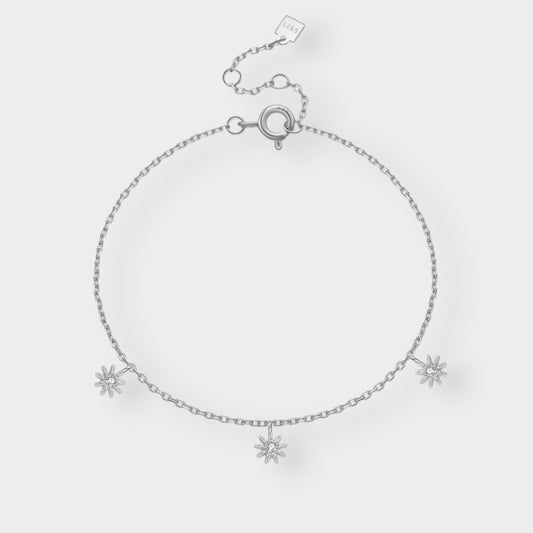 Felmeny Flower Bracelet in Silver with Zircon
