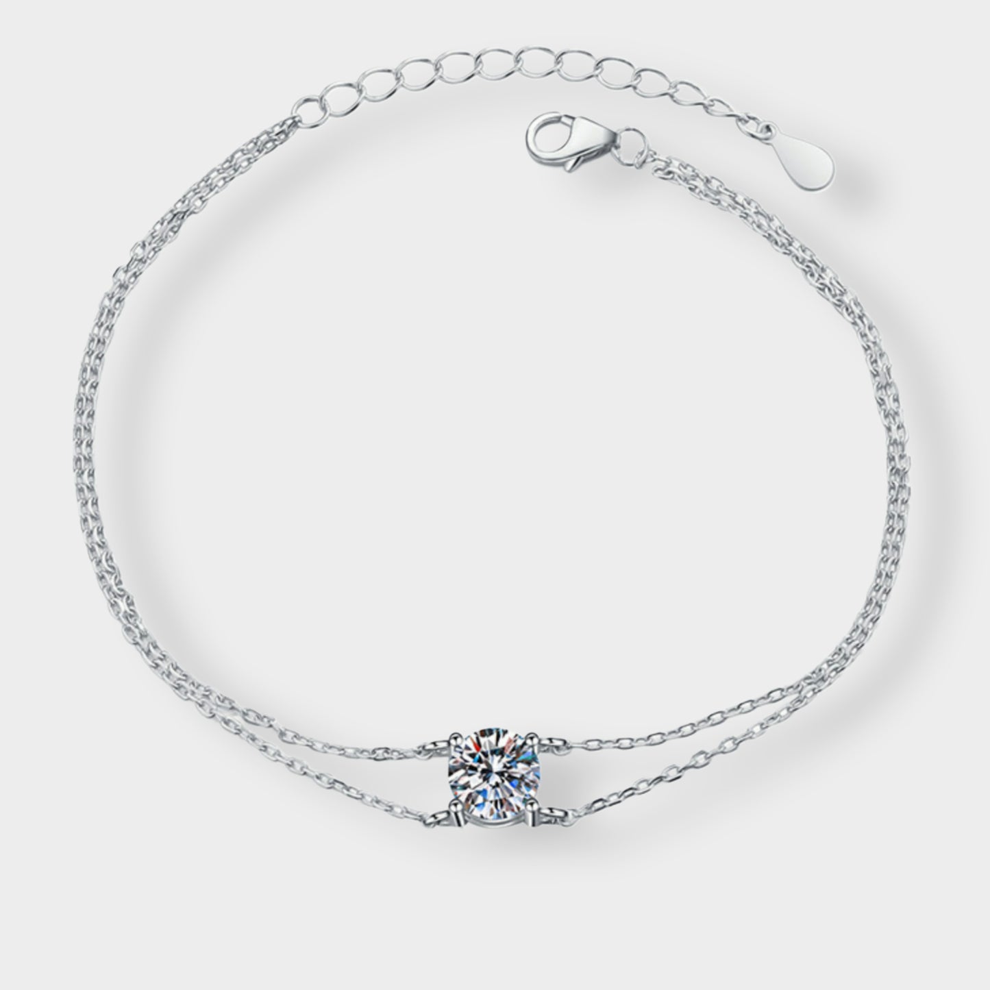 Felmeny Four-claw Bracelet in Silver with Moissanite