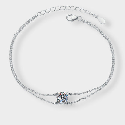 Felmeny Four-claw Bracelet in Silver with Moissanite
