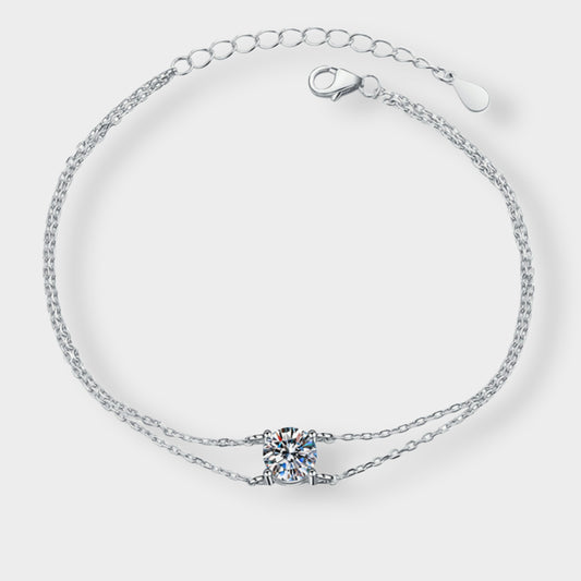 Felmeny Four-claw Bracelet in Silver with Moissanite