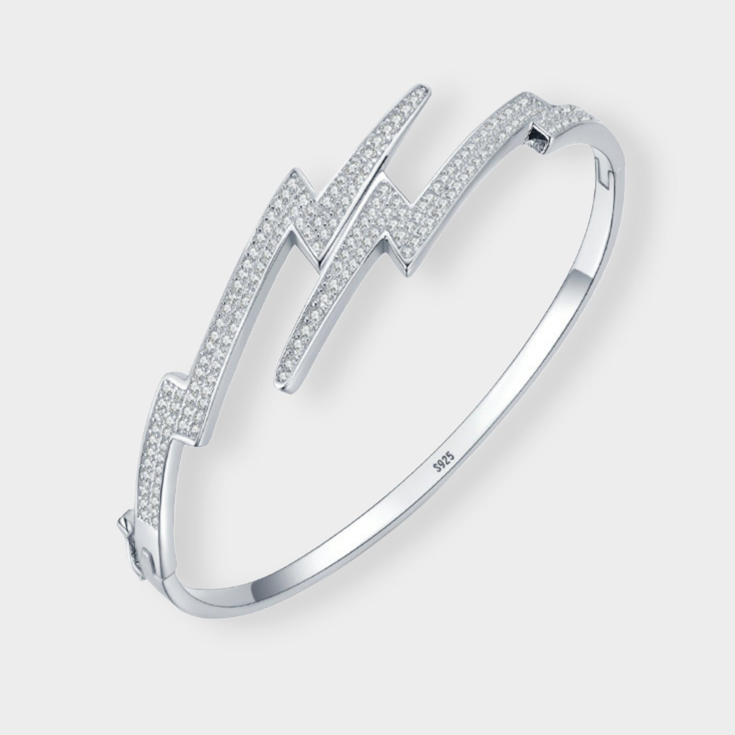 Felmeny Strike Bangle in Silver with Zircon