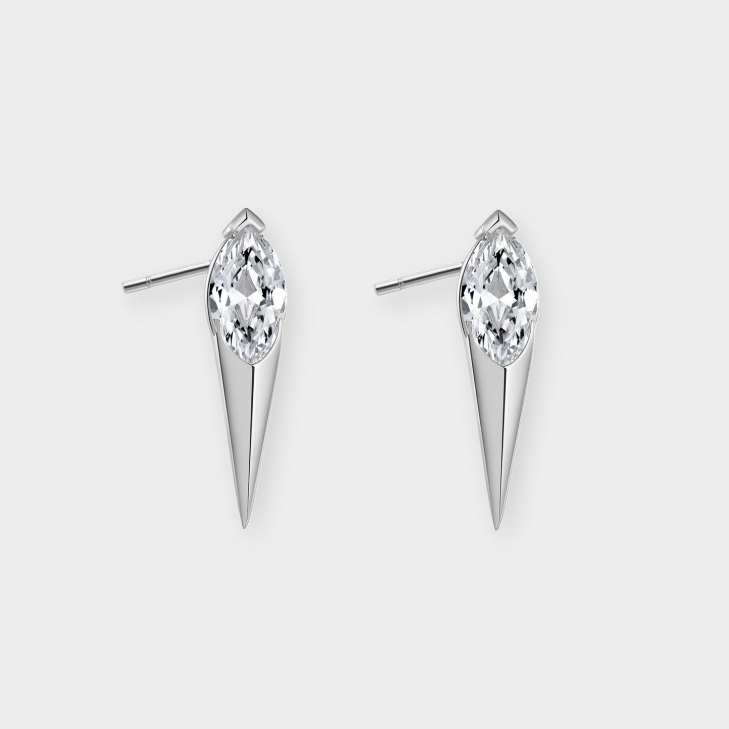 Felmeny Blade Earrings in Silver with Zircon
