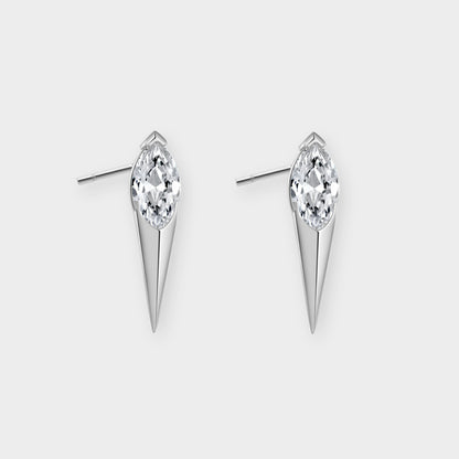 Felmeny Blade Earrings in Silver with Zircon