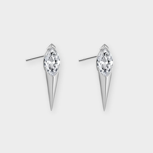Felmeny Blade Earrings in Silver with Zircon