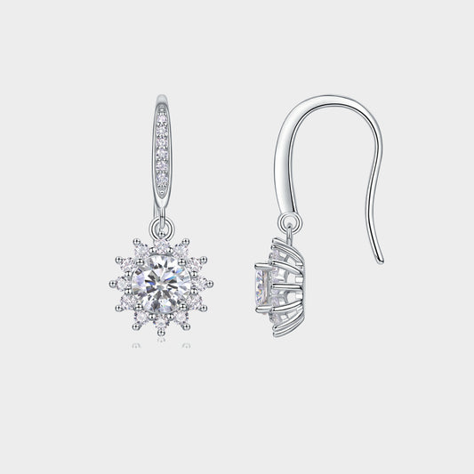 Felmeny Sonne Earrings in Silver with Moissanite