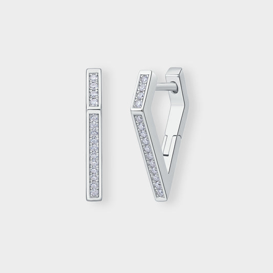 Felmeny Celine Earrings in Silver with Moissanite