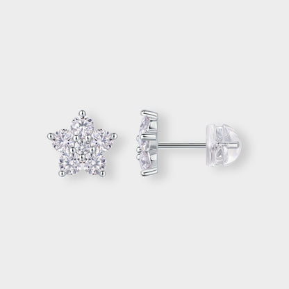 Felmeny Jasmine Earrings in Silver with Moissanite