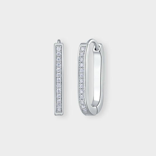 Felmeny Seren Earrings in Silver with Moissanite