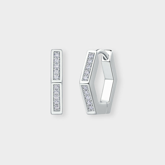 Felmeny Tingman Earrings in Silver with Moissanite