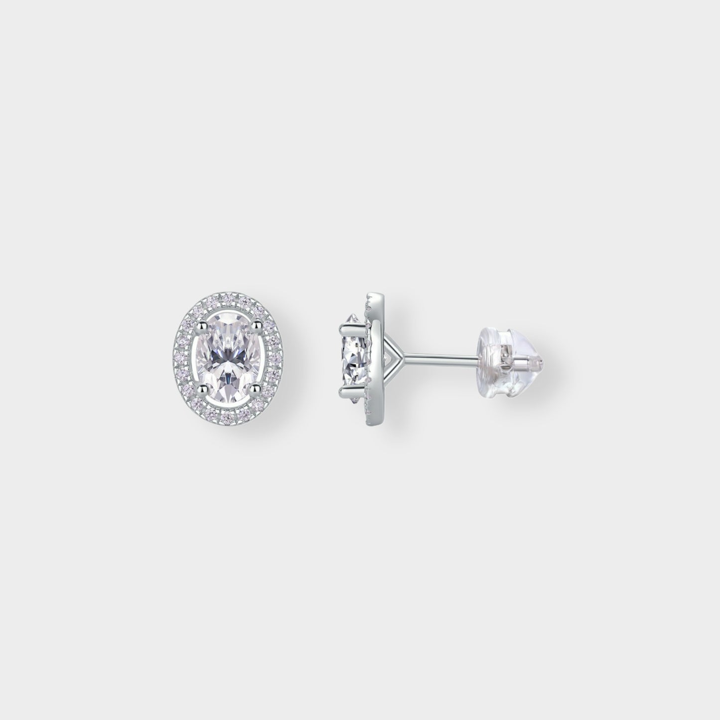 Felmeny Phantom Earrings in Silver with Moissanite