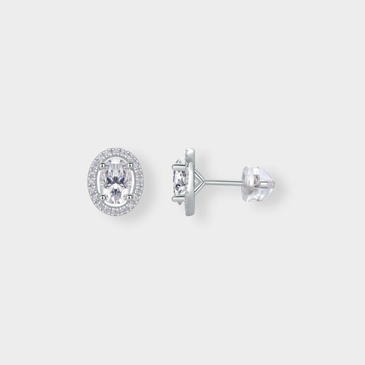 Felmeny Phantom Earrings in Silver with Moissanite