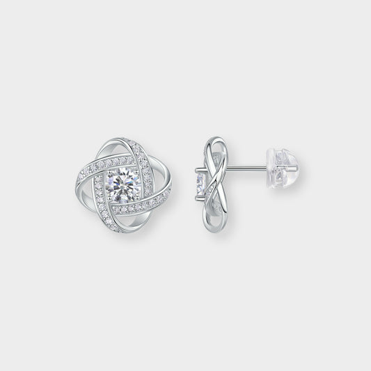 Felmeny Attom Earrings in Silver with Moissanite