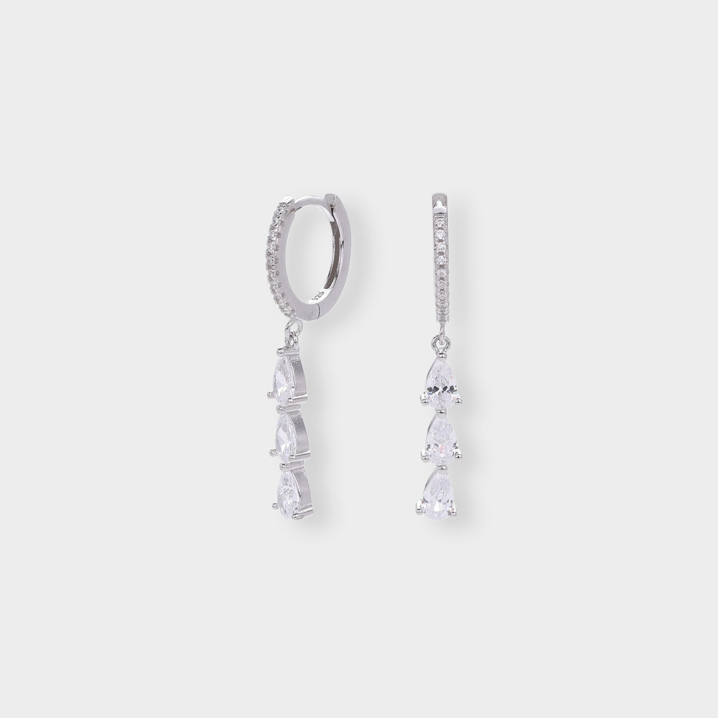 Felmeny Water Drop Earrings in Silver with Zircon