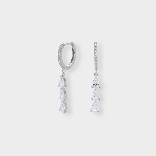 Felmeny Water Drop Earrings in Silver with Zircon