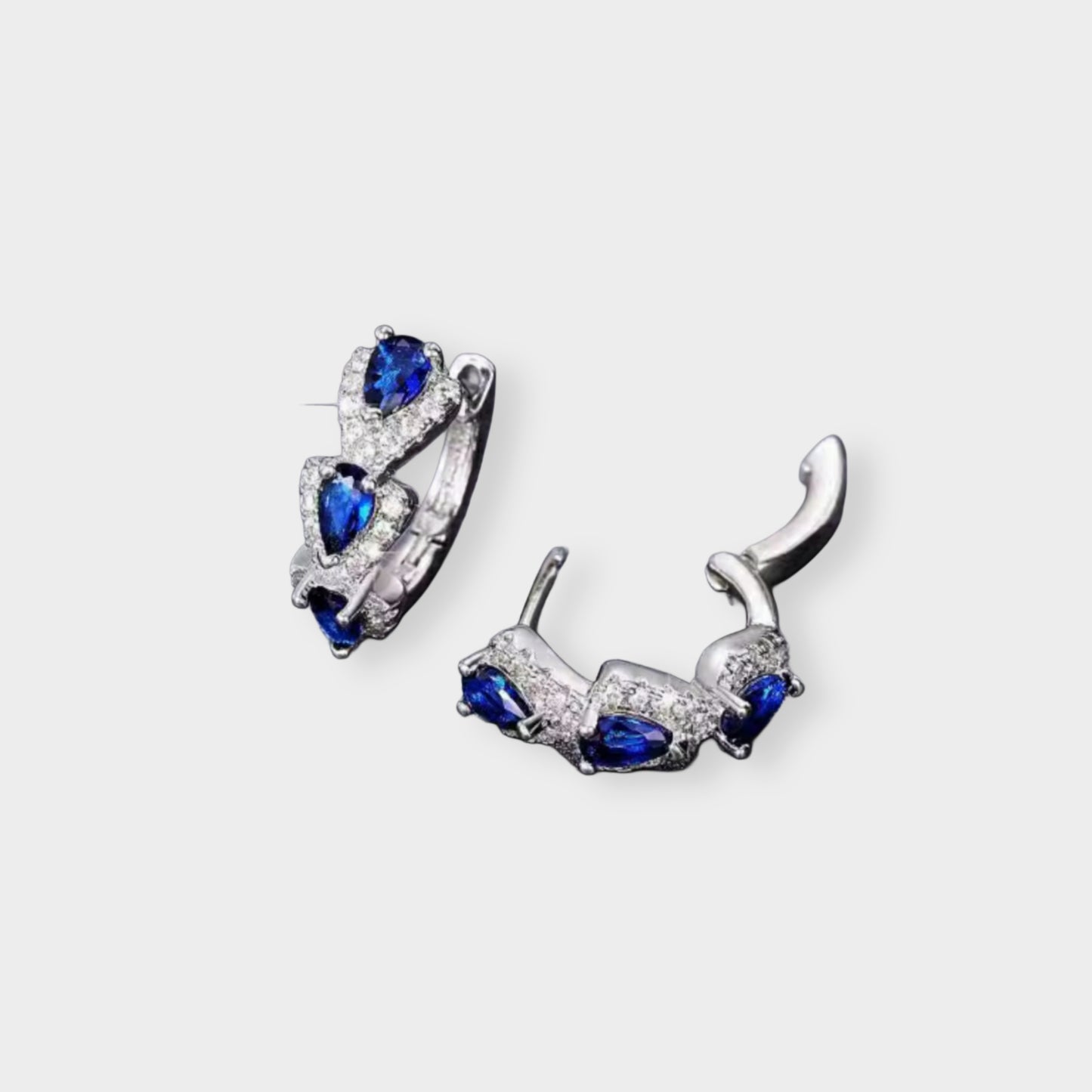 Felmeny Hoop Earrings in Silver with Zircon