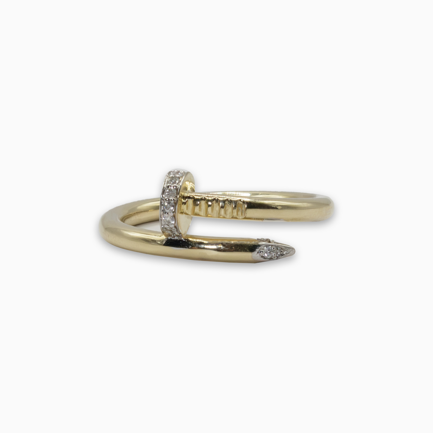 Felmeny Nail-Shaped Ring in Gold with Diamonds