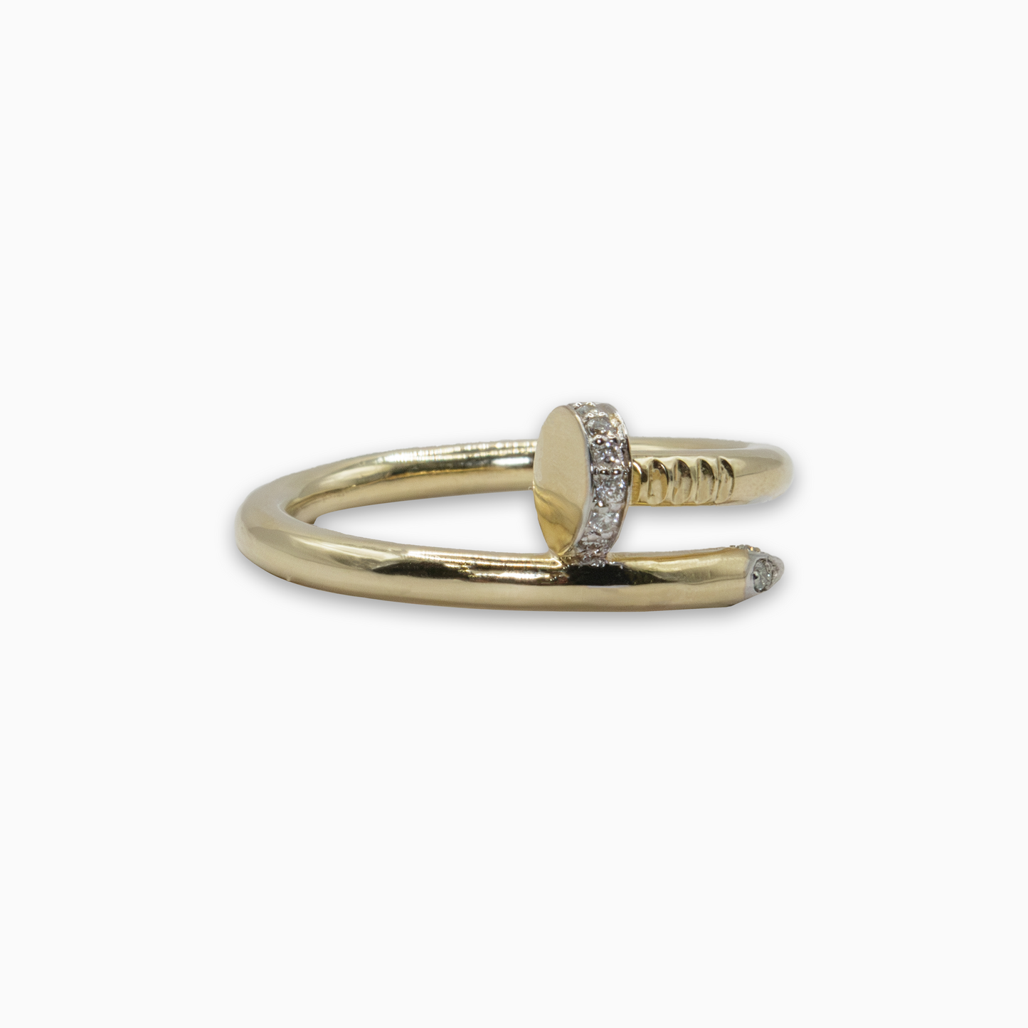 Felmeny Nail-Shaped Ring in Gold with Diamonds